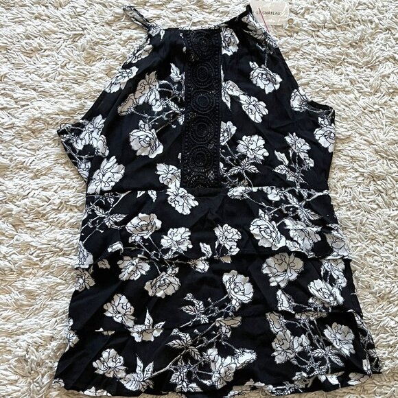 Le Chateau Floral Ruffled Tank - Picture 1 of 5